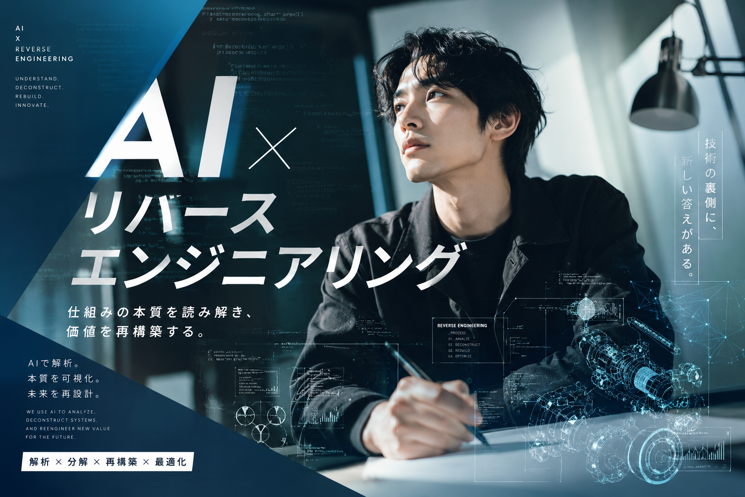 AI×リバースエンジニアリングのキービジュアル